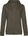 Ženski pulover s kapuco in zadrgo B&C QUEEN Zipped Hood