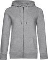 Ženski pulover s kapuco in zadrgo B&C QUEEN Zipped Hood