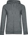Ženski pulover s kapuco in zadrgo B&C QUEEN Zipped Hood